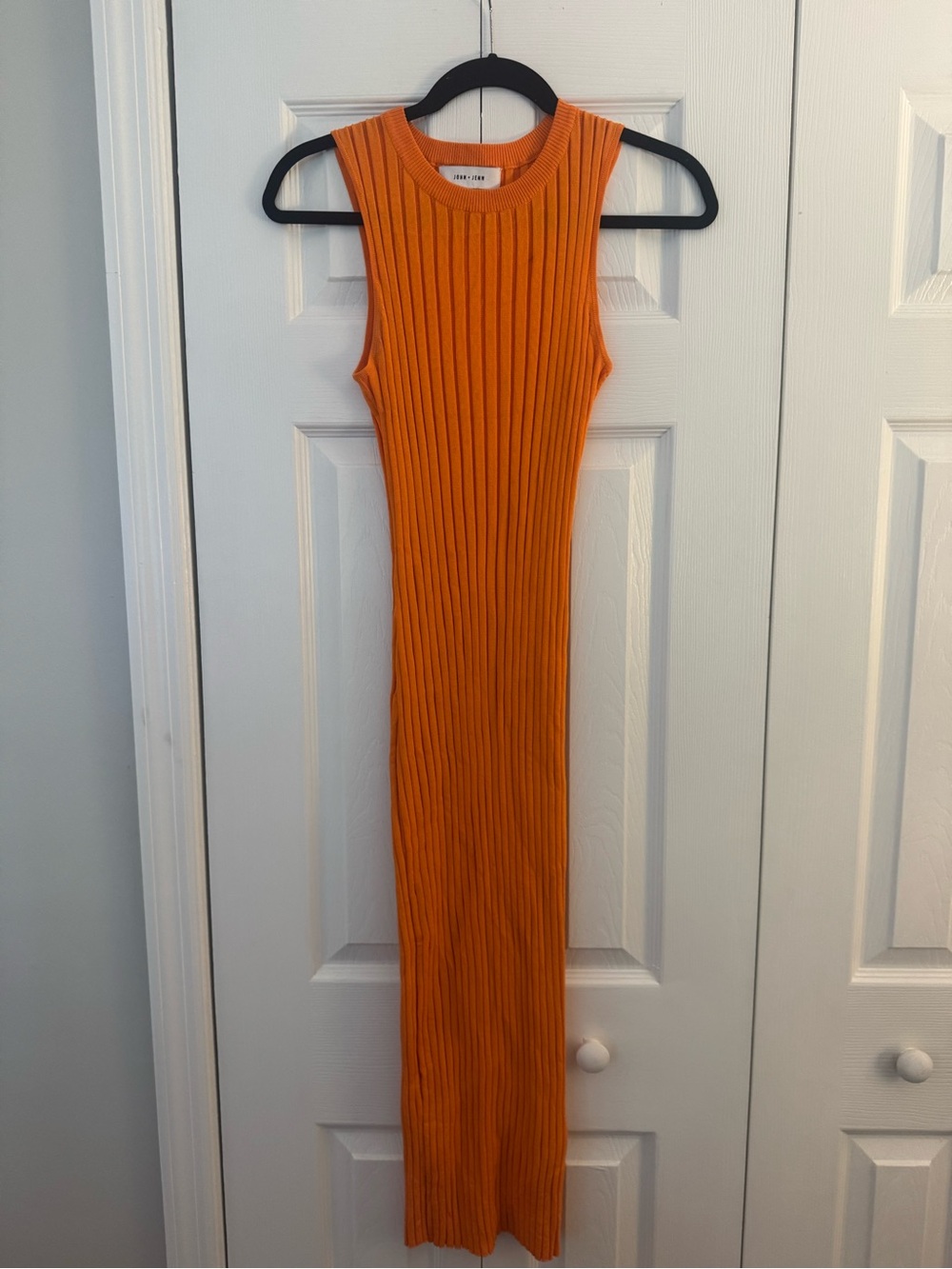 John + Jenn Sleeveless Ribbed Midi Dress - Orange